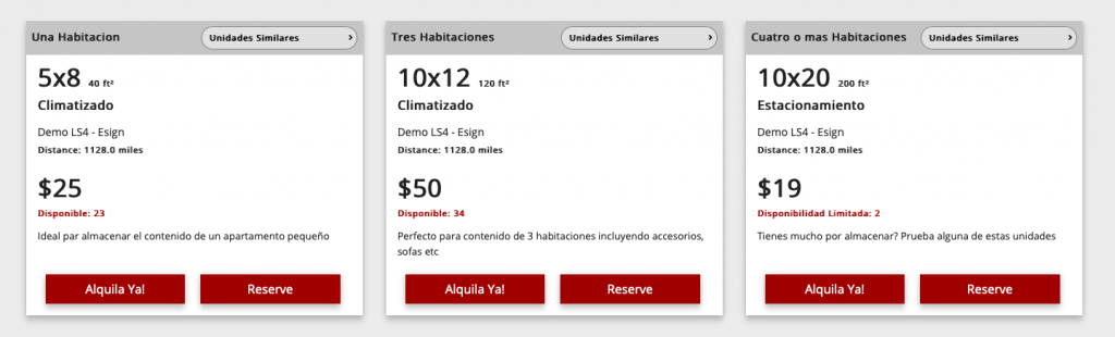Rental Tool Spanish Demo